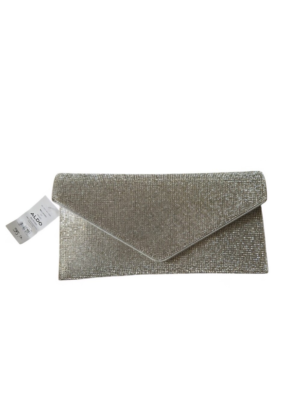 Aldo Mallasvex Silver Rhinestone Envelope Clutch Crossbody Evening Bag